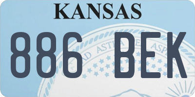 KS license plate 886BEK