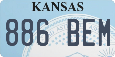KS license plate 886BEM