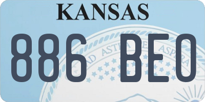 KS license plate 886BEO