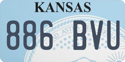 KS license plate 886BVU