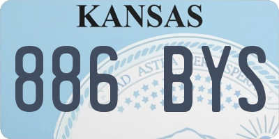 KS license plate 886BYS
