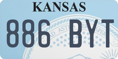 KS license plate 886BYT