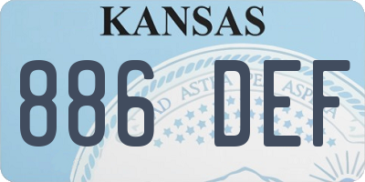 KS license plate 886DEF