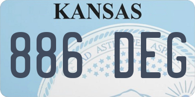 KS license plate 886DEG