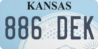 KS license plate 886DEK