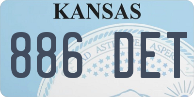KS license plate 886DET