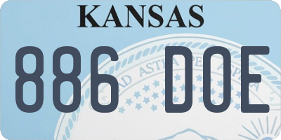 KS license plate 886DOE