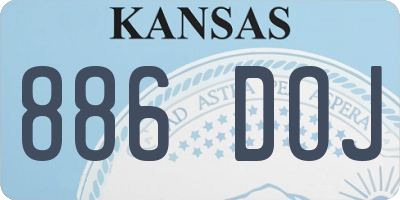 KS license plate 886DOJ