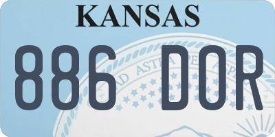 KS license plate 886DOR
