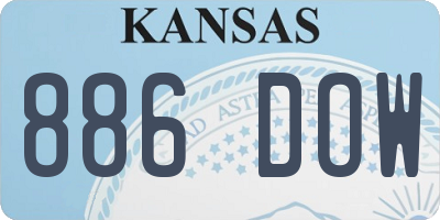 KS license plate 886DOW