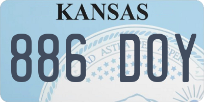 KS license plate 886DOY