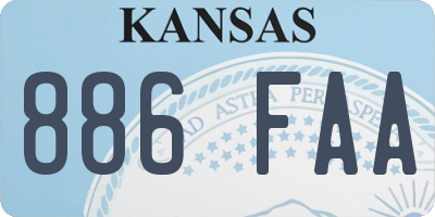 KS license plate 886FAA