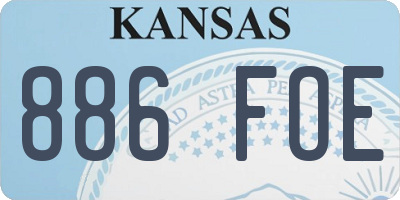 KS license plate 886FOE