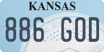 KS license plate 886GOD