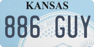 KS license plate 886GUY