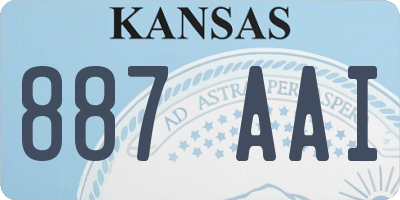 KS license plate 887AAI