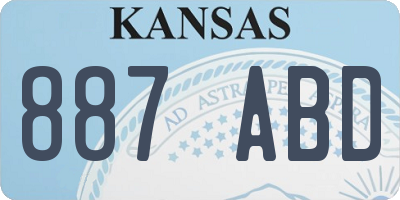 KS license plate 887ABD