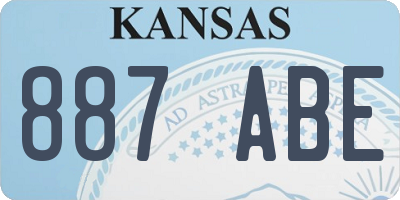 KS license plate 887ABE