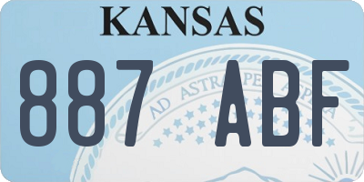KS license plate 887ABF