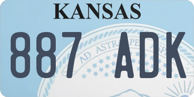 KS license plate 887ADK