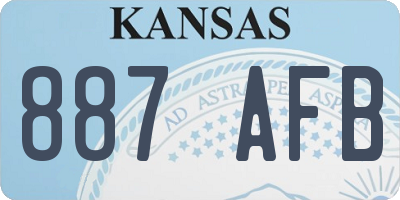 KS license plate 887AFB