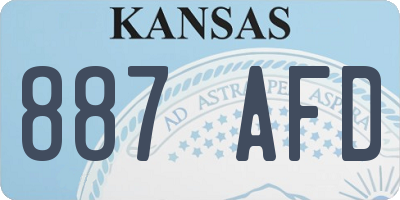 KS license plate 887AFD
