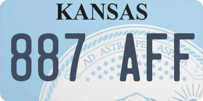 KS license plate 887AFF