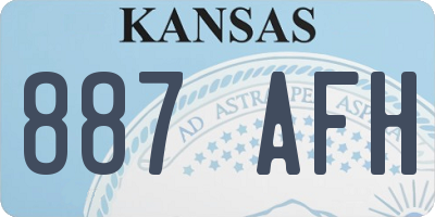 KS license plate 887AFH