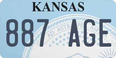KS license plate 887AGE