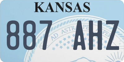 KS license plate 887AHZ