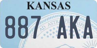 KS license plate 887AKA