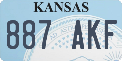KS license plate 887AKF