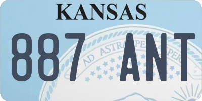 KS license plate 887ANT