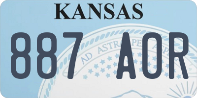 KS license plate 887AOR