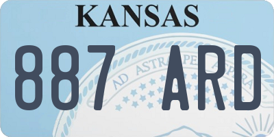 KS license plate 887ARD