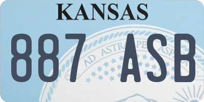 KS license plate 887ASB