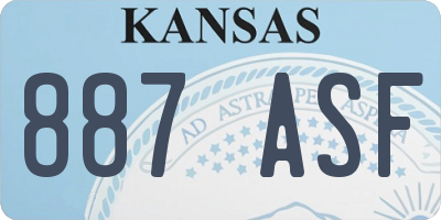 KS license plate 887ASF