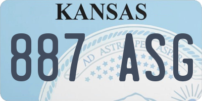 KS license plate 887ASG