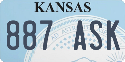 KS license plate 887ASK