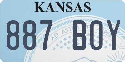 KS license plate 887BOY