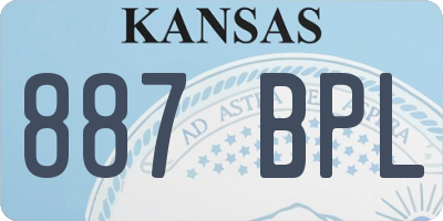 KS license plate 887BPL