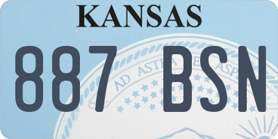 KS license plate 887BSN