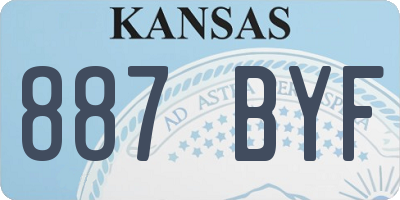 KS license plate 887BYF
