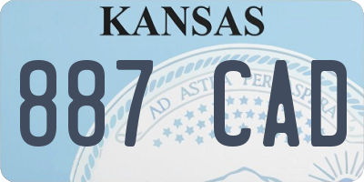 KS license plate 887CAD