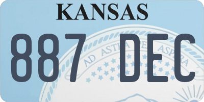 KS license plate 887DEC