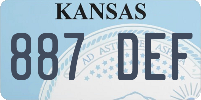 KS license plate 887DEF