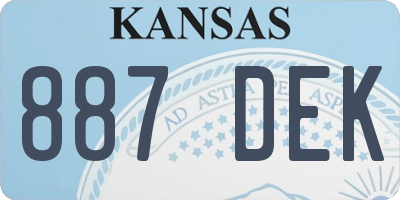 KS license plate 887DEK