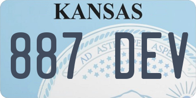 KS license plate 887DEV