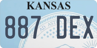 KS license plate 887DEX