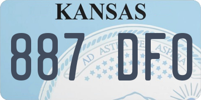 KS license plate 887DFO